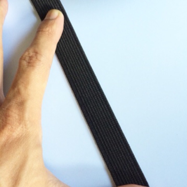 Tali webbing elastis 2.0 cm tebal merk penguin hitam