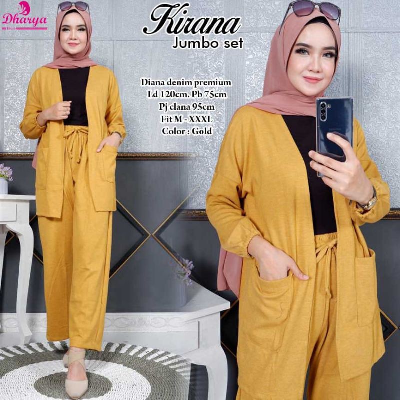 KIRANA JUMBO SET/SETELAN CELANA ORI DHARYA