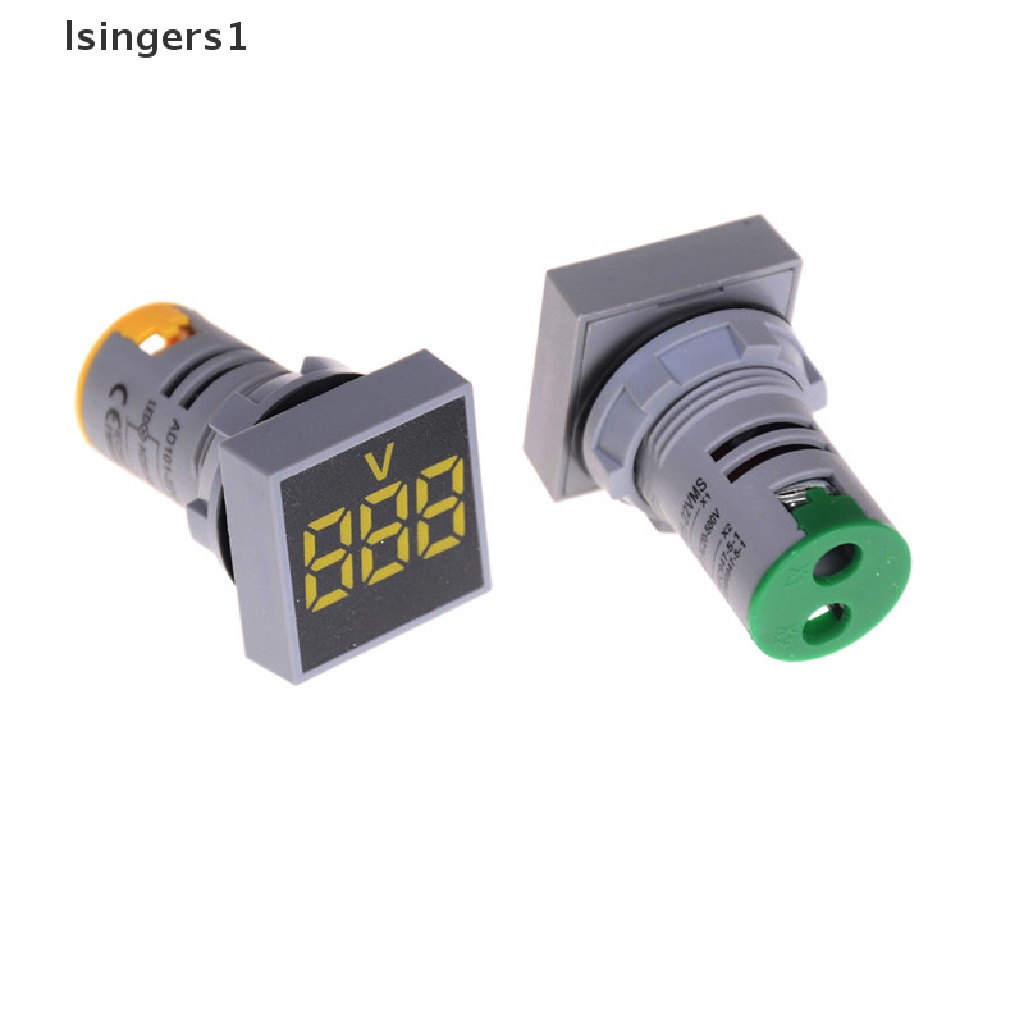 (lsingers1) Panel Voltmeter Digital LED 22MM AC12-500V Bentuk Persegi