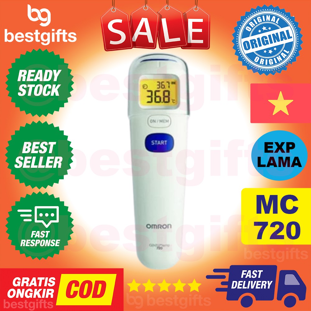 OMRON DIGITAL FOREHEAD THERMOMETER TERMOMETER DAHI BAYI ANAK DEWASA CELSIUS FAHRENHEIT MEMORY MC 720