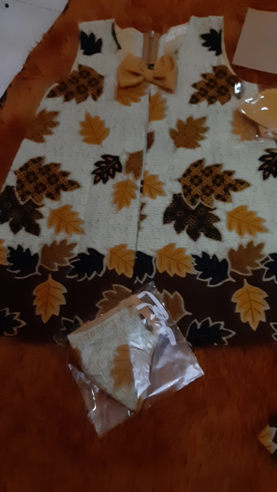 Nea Cotton Kutung Dress Olin Autumn Leaf O-08 Dress Batik Kutung Modern Anak Perempuan Cewe Cewek