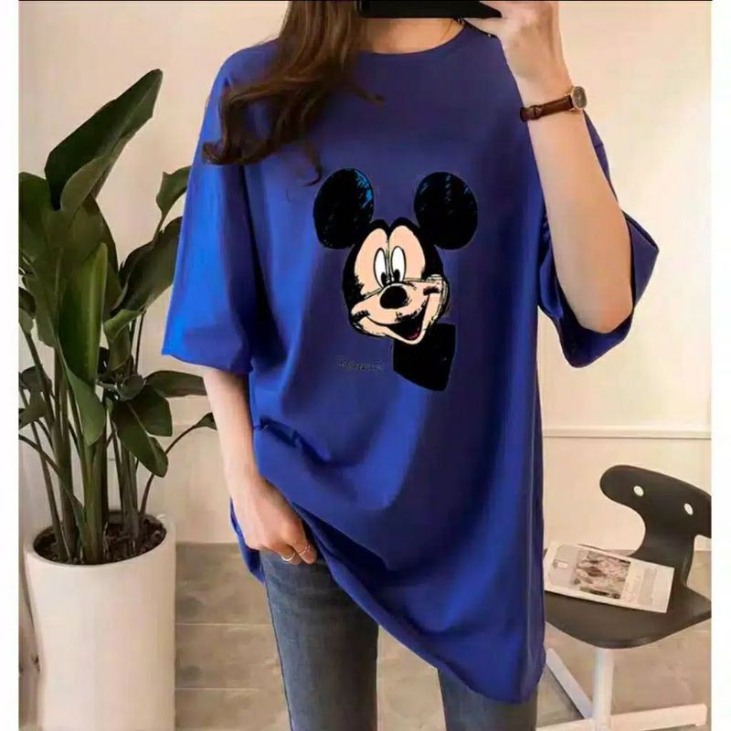 Tshirt Wanita Mickey Oversize Pakaian Wanita Big Size Fit XXXL