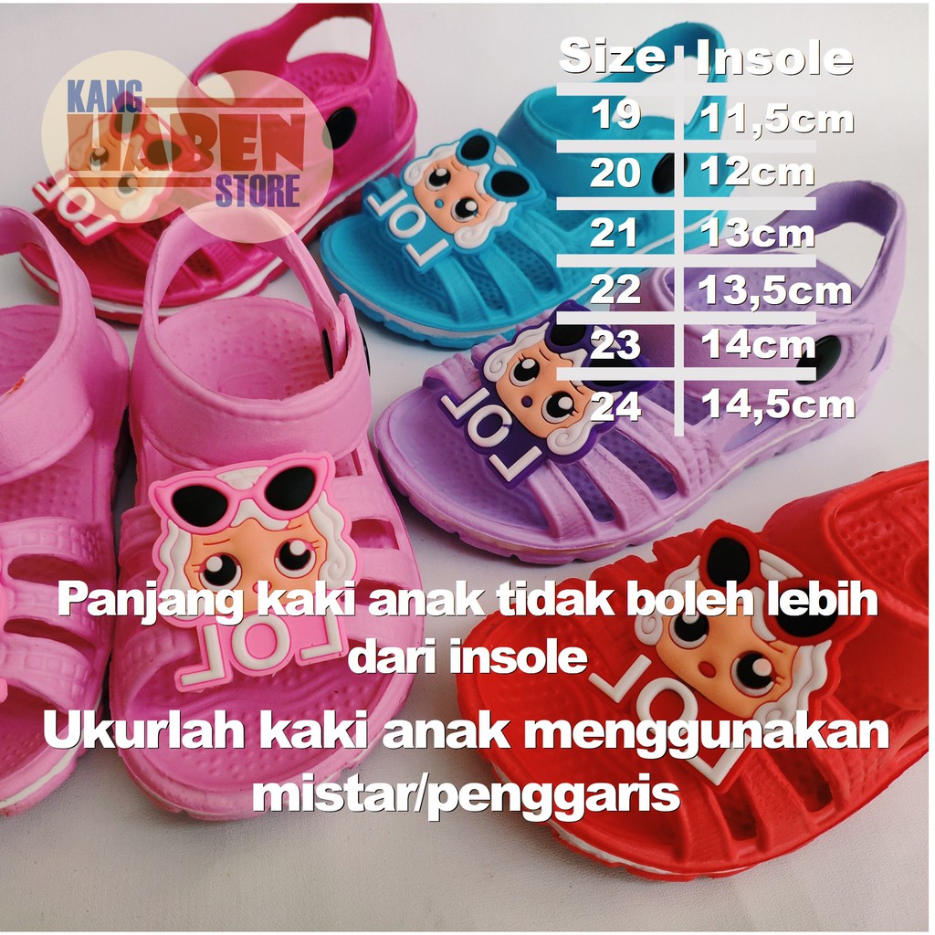 155LOL Sandal Kokop Tali Karakter LOL Lucu dan Imut Sendal Bayi Balita Cewek Perempuan