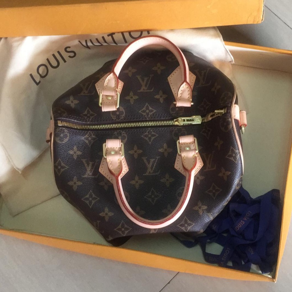 Tas LV Louis Vuitton Speedy Bandouliere 25 Monogram Coklat Original Kulit Asli M41113 ORIGINAL ASLI