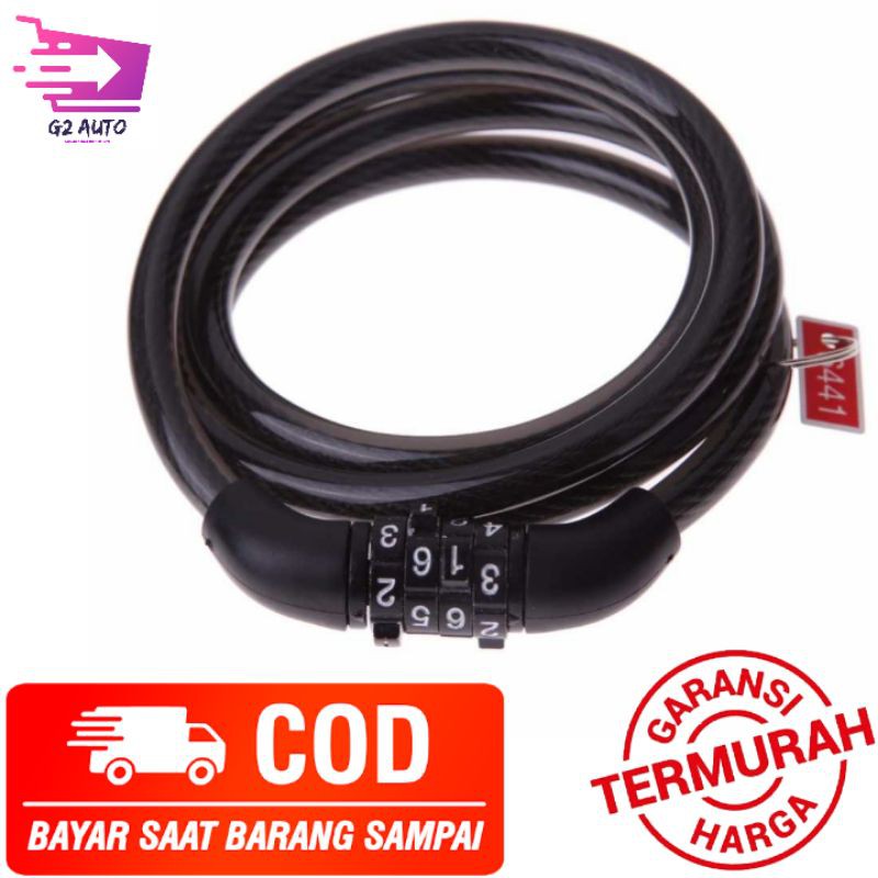 Gembok Sepeda Antimaling- Kunci Sepeda - Kunci Sepeda Antimaling Gembok 5 digit Bisa dan 4 digit