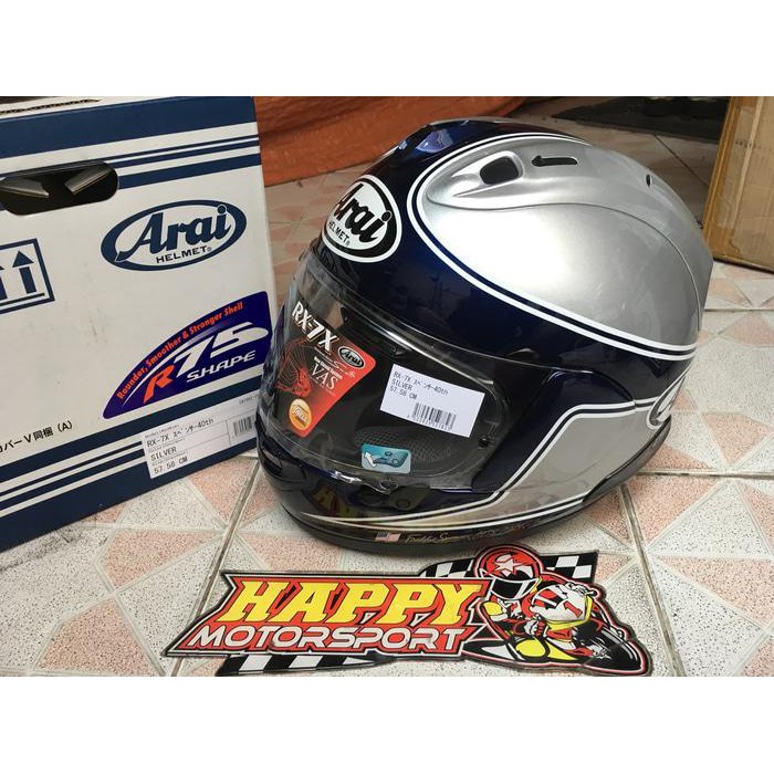 HELM FULL FACE ARAI RX7X SPENCER 40TH LIMITEDEDITION SILVER M L XL DOT