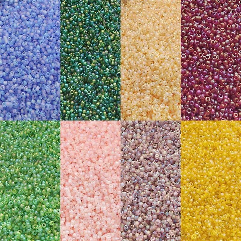 2000Pcs/Lot 2mm dull polish frost rainbow Czech Glass Seed Spacer DIY Beads For Kids Clothing Making Sewing Accessories