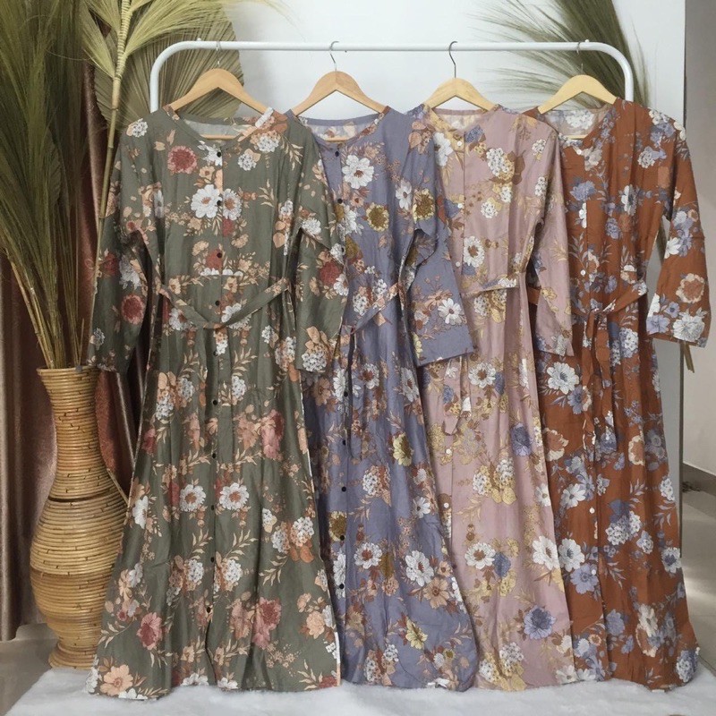 Gamis / Outer Motif Bunga Besar Cantik