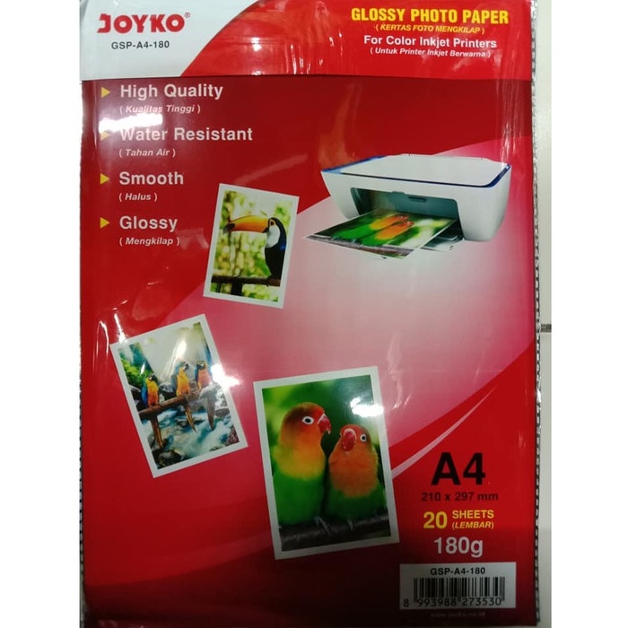 

Senikertas- Kertas Foto Glossy A4 180 Gsm / Glossy Photo Paper 180 Gr Gram Pack -Kertas-Seni.