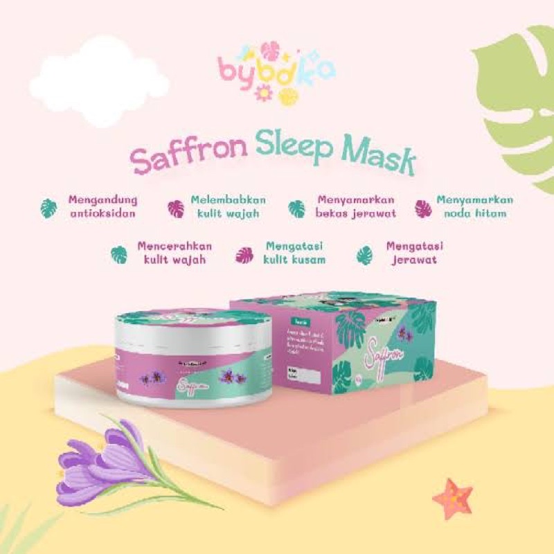 [BPOM FREE GIFT] BYBDKA SLEEPMASK SAFFRON / Saffron Jelly Sleeping Mask And Clay Mask Hiel Beauty READYSTOCK