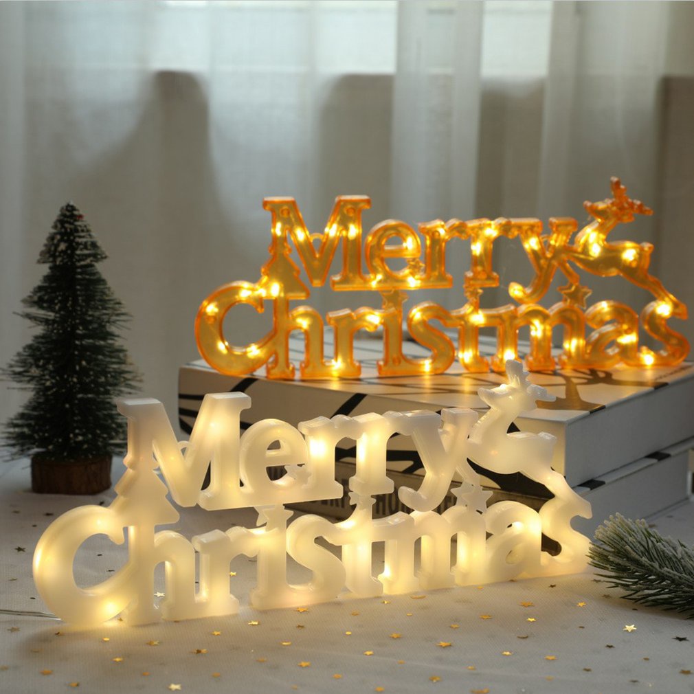 Lampu String Led Bentuk Huruf Merry Christmas Untuk Dekorasi Natal