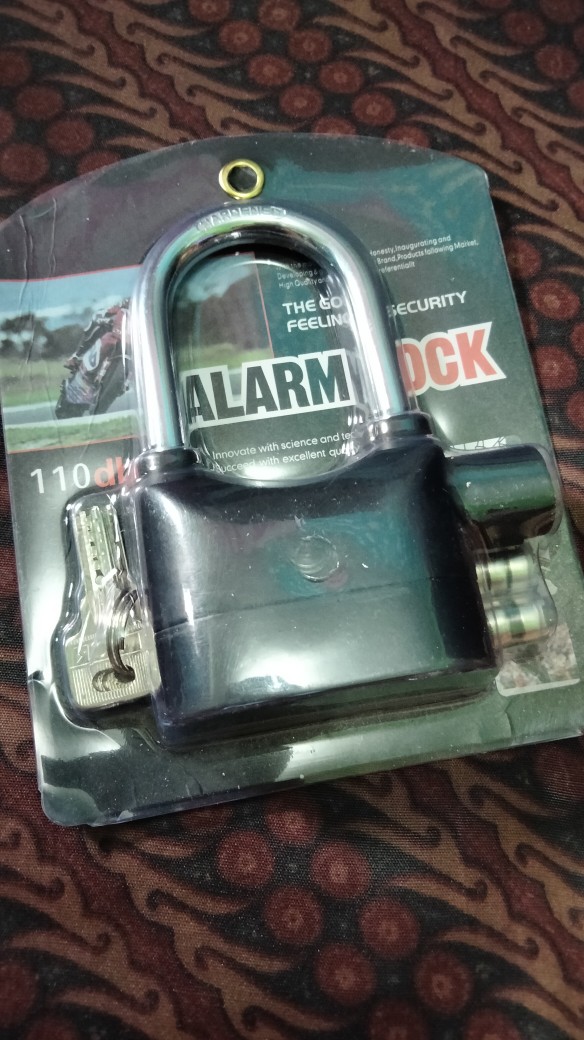 Original Gembok Alarm Anti Maling Ring Panjang Alarm Lock Kunci
