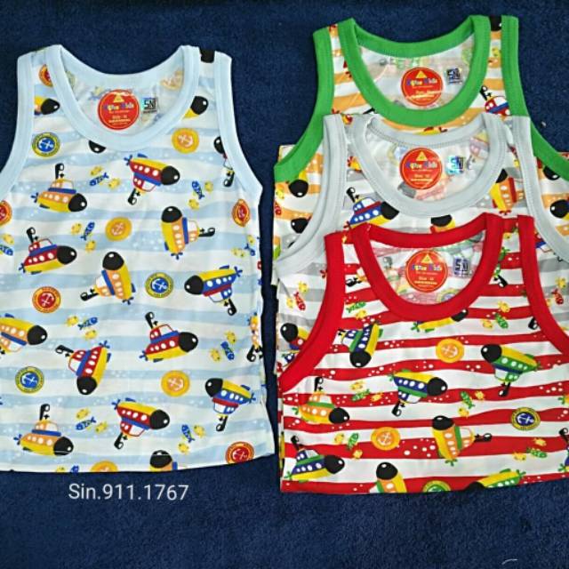 4pcs! Singlet baju kutung anak katun merk AGREE KIDS 3m - 24m