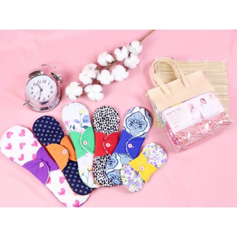 Yuspin Paket Komplit Silver/Pembalut Kain Yuspin/Pembalut Kain Wanita