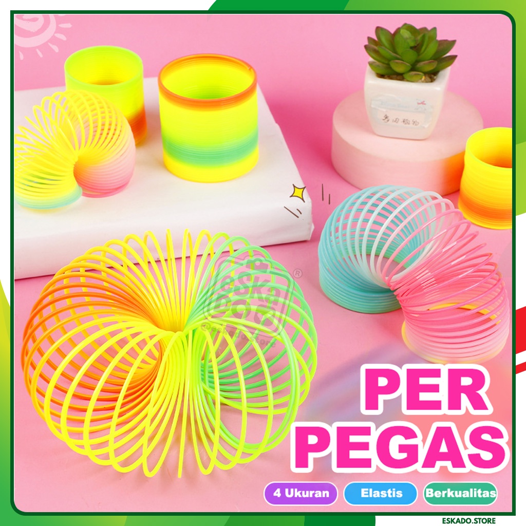 Mainan Per Pegas Spiral Multicolour Rainbow / Slinky Toy