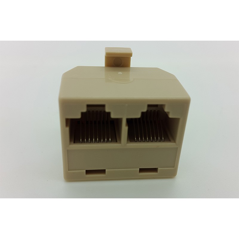 RJ45 Male to 2 RJ45 Female Socket Adapter Converter