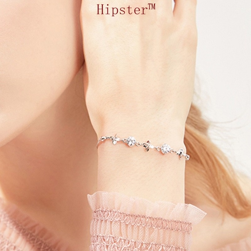 New Hot Sale Fashion Lucky Four-Leaf Clover Micro-Inlaid Crystal Bracelet