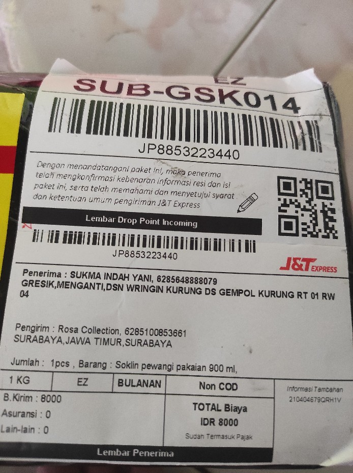 Soklin Pewangi Pakaian 800 Ml