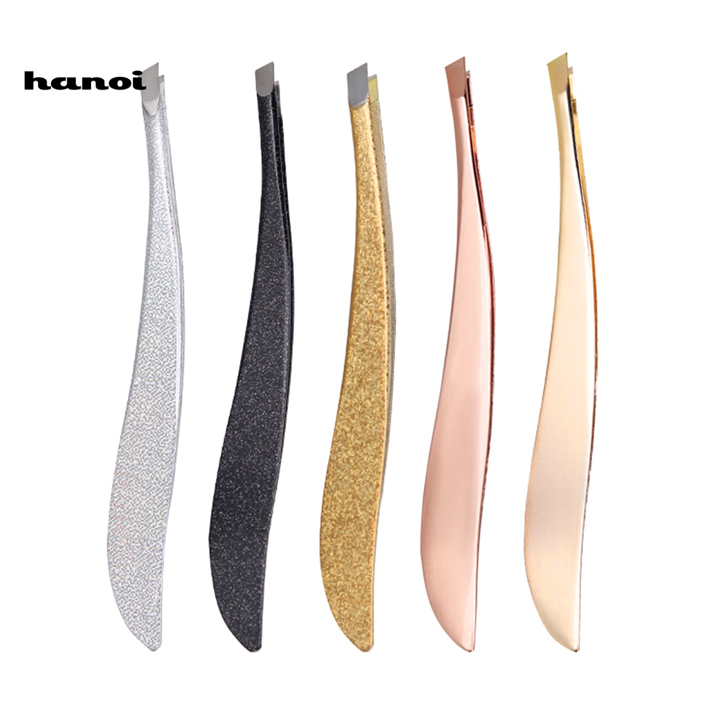 HQTM_Oblique Mouth Eyebrow Clip Multifunctional Stainless Steel Colorful Professional Tweezer Eyebrow Face Clip for Home Use