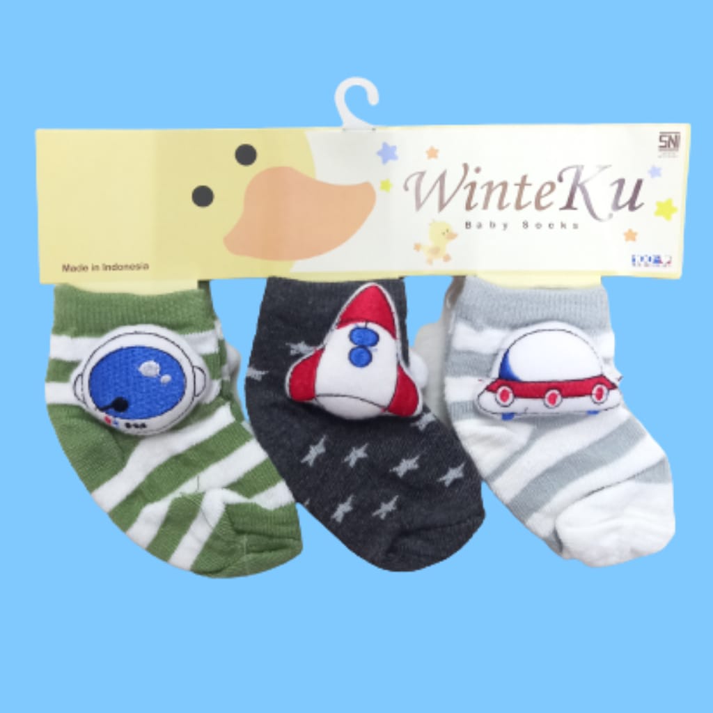 WinteKu boneka Baby Socks Kaos Kaki Bayi Termurah isi 3pcs