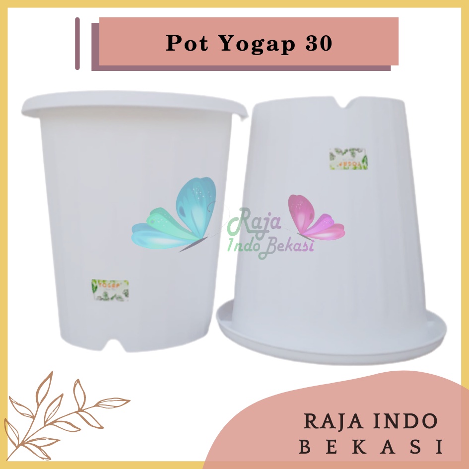 Pot Yogap 30 Putih Pot Bunga Tanaman Tinggi Yogap Ypt 30 Putih - Bahan Tebal