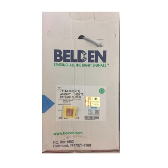 Kabel UTP BELDEN CAT6 Non Plenum 7814A 008 (GRY) Harga Per Meter