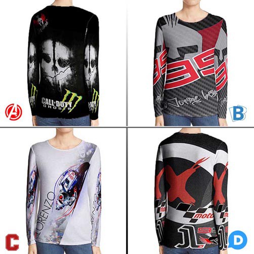 Kaos Jorge Lorenzo Tshirt Fullprint Bahan Polyester Dryfit