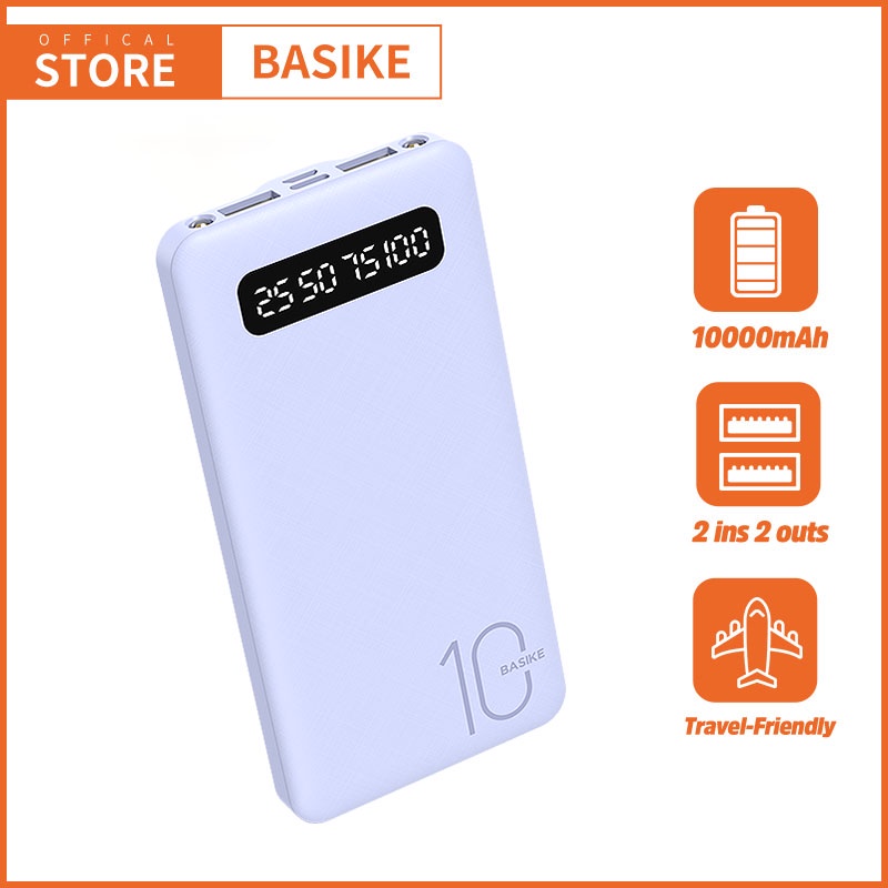 Power Bank Fast Charging Portable Charger 10000mAh Dual USB LED Display Flashlight Kompatibel untuk Xiaomi Samsung Galaxy OPPO Vivo