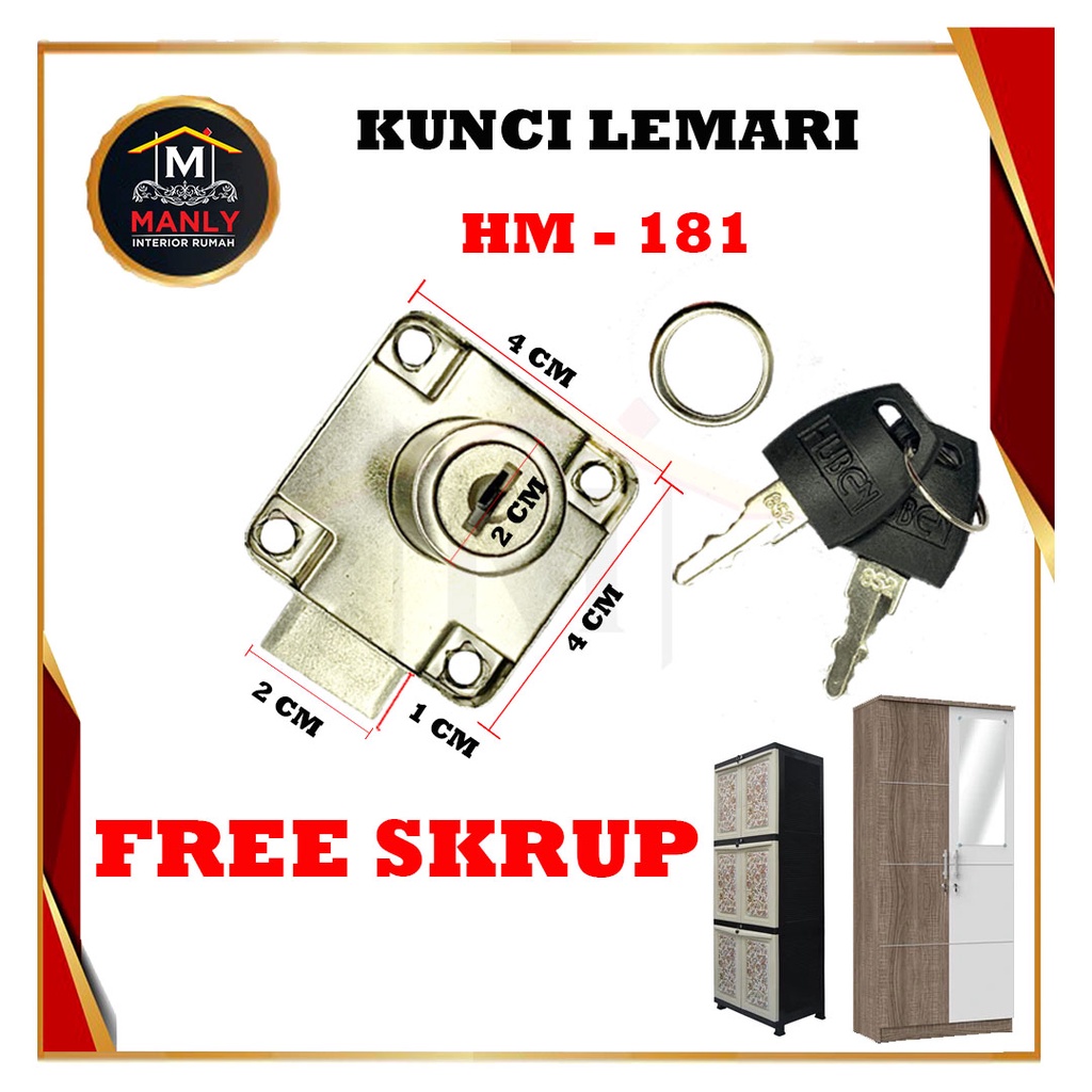 Kunci Laci HM 181 / Kunci lemari Huben HM 181 M2