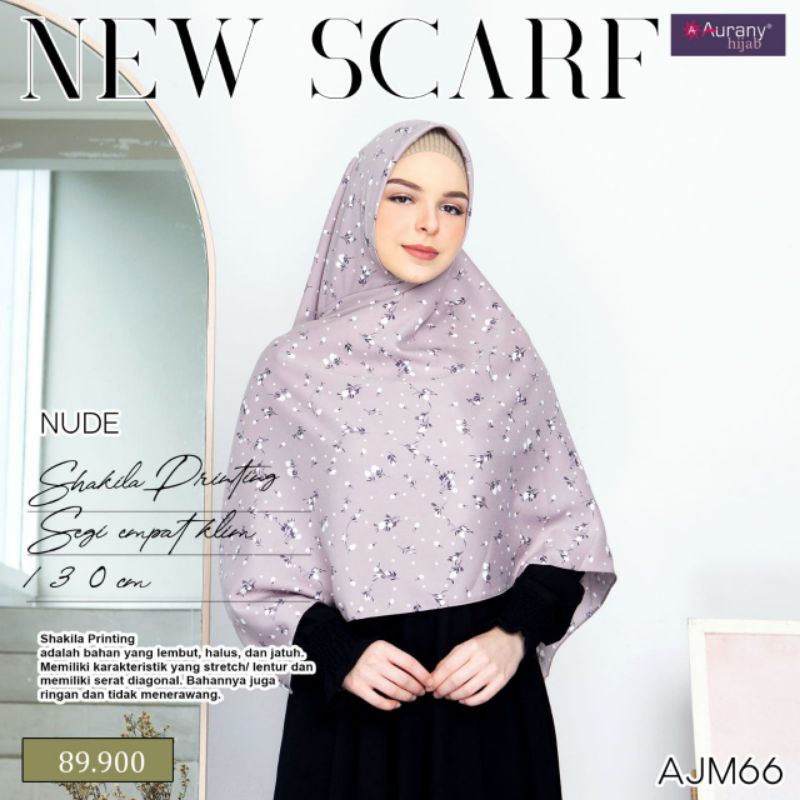 HIJAB SEGIEMPAT MOTIF SYARI • AJM 64 - AJM 70 • 130 X 130 II AURANY