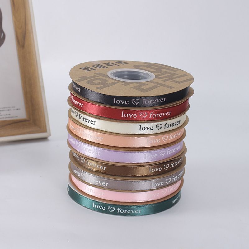 

Pita satin 1cm (Love ❤️ Forever) - Pita kerajinan tangan / Grosgrain