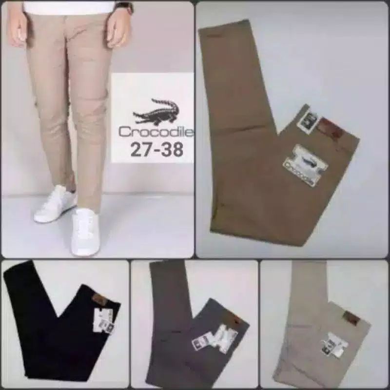 Celana Panjang Chino Chinos Pria Bahan Melar Size 27 - 33