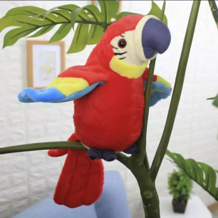 Lian | Mainan Anak Burung Berbicara , Smart Talking Bird Beo - Funny Bird Beo - Merah Kekinian Terla