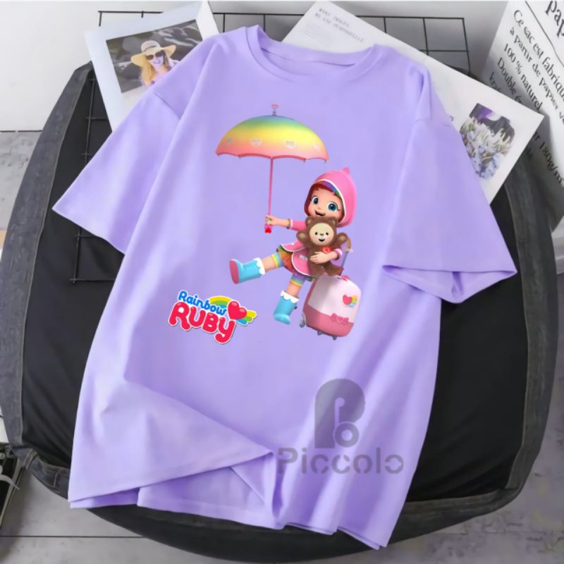 baju kaos anak Ruby rinbow  bahan unisex