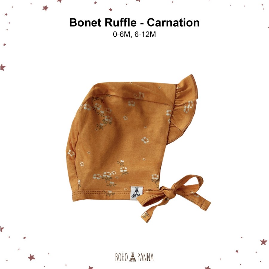 Topi Anak Bayi Perempuan Bonnet Ruffle Bohopanna-CARNATION