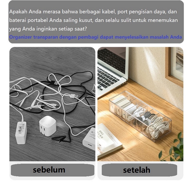 Kotak Organizer Kabel Charger Alat Tulis Perhiasan Aksesoris / Cable Accessories Jewelry Organizer Box