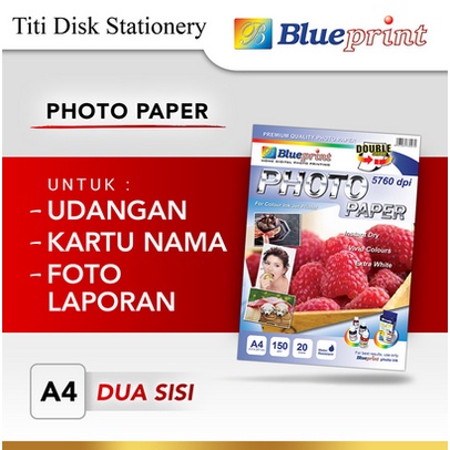 

Kertas Foto / Double Sided Photo Paper BLUEPRINT A4 150 gsm