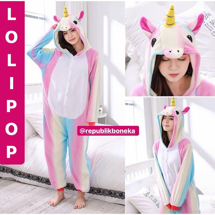 BAJU ONESIE KOSTUM UNICORN PIYAMA