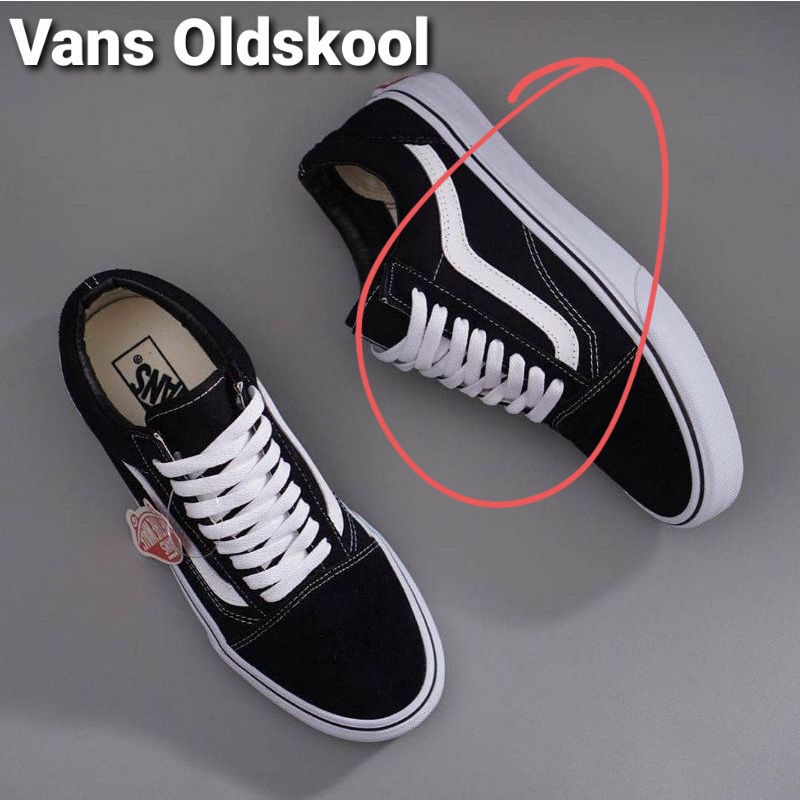 Sepatu VANS OLDSKOOL OG Black White Waffle High Quality-Oldskool prem