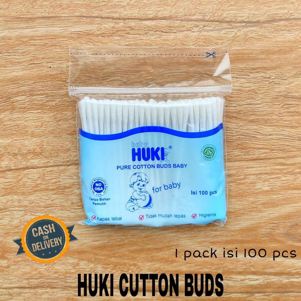 Huki pure Cotton Buds Baby isi 100 pcs 2 ply