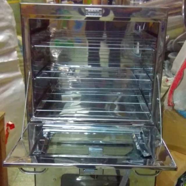 oven stainless 40cm / oven kompor tangkring stainless susun 3 (free loyang 3pcs)