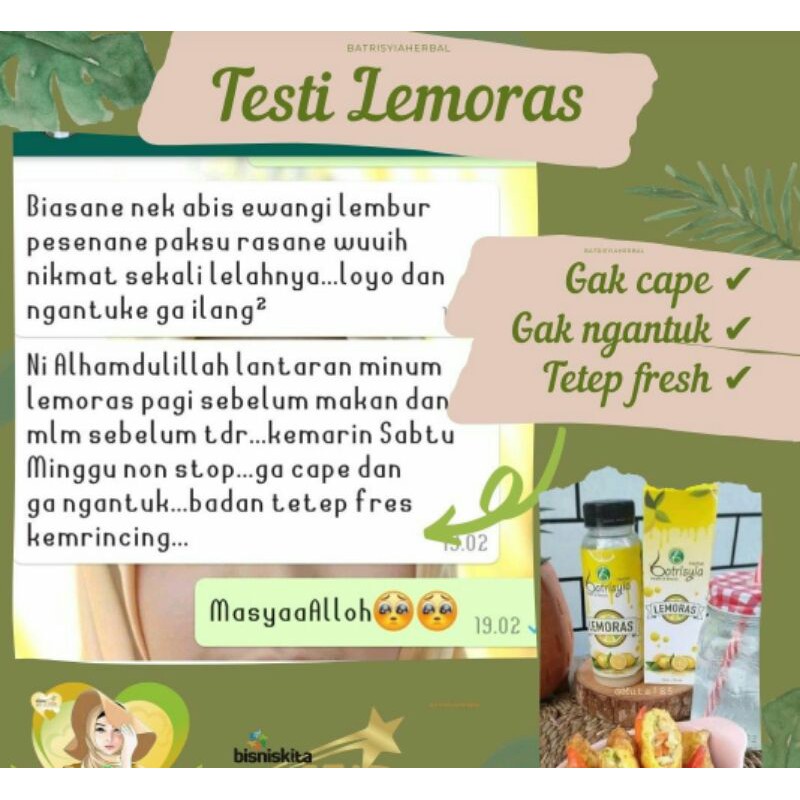 Lemonras Batrisyia Sari lemon minuman lemon