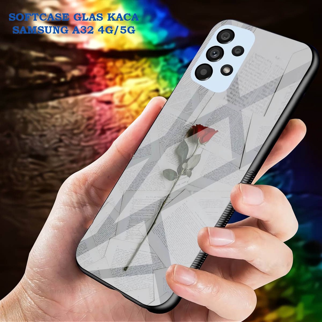Softcase Glass Kaca SAMSUNG A32 4G- Case Hp Pelindung Handphone SAMSUNG A32 5G [ A51]