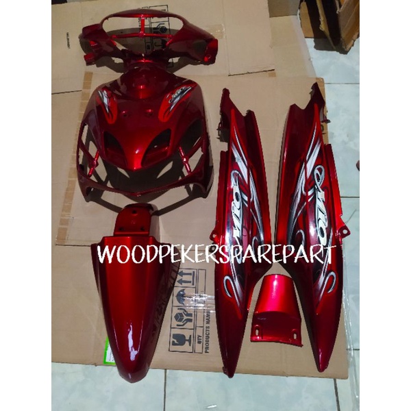 Paketan lengkap body Mio sporty smile tahun 2007 2008 2009 2010 Merah Maroon