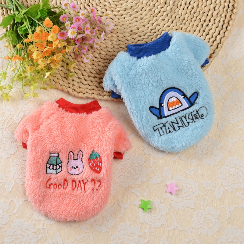 Sweater Anjing Bahan Plush Untuk Musim Gugur / Dingin