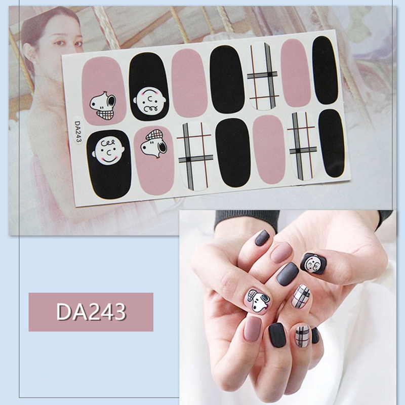 Da241-260 14pcs/lembar Stiker Kuku Palsu 3d Bronzing Untuk Nail Art Diy