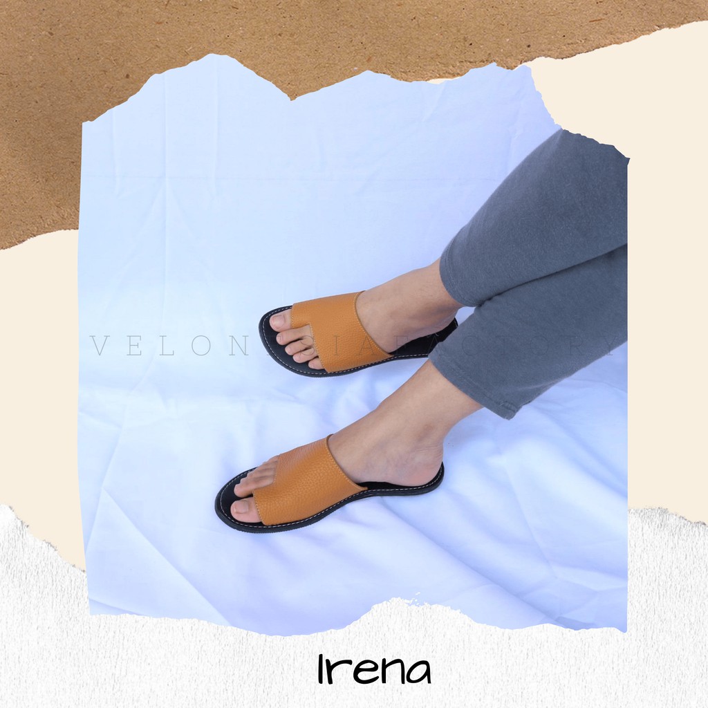 Sandal Wanita Jepit Jempol Papirut Corak Kulit Jeruk Alas Karet Anti Licin Sandal Jepit Nonslip Velonesia - Irena