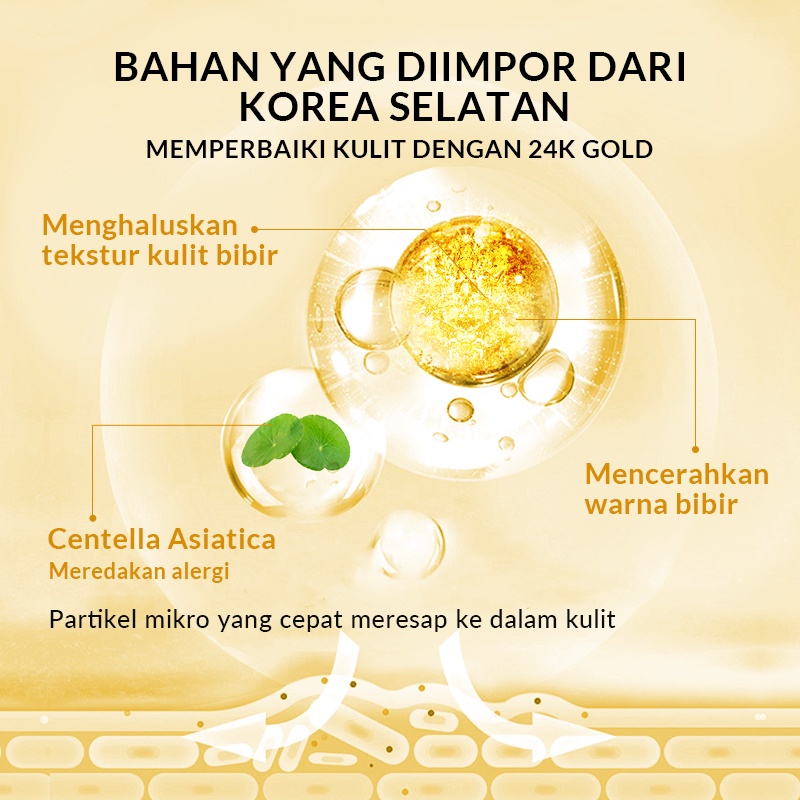 ✨ AKU MURAH ✨ BIOAQUA 24K Gold Moisturizing Essence Lip Mask 60g / BESAR Masker Bibir Gold