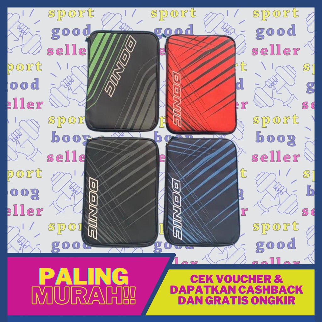 BISA COD  TAS BET PINGPONG KOTAK DONIC ISI 2 COVER BAT TENIS MEJA ORIGINAL