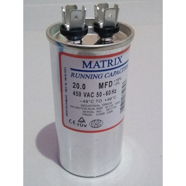 Capacitor Ac sharp Matrik 20 MFD